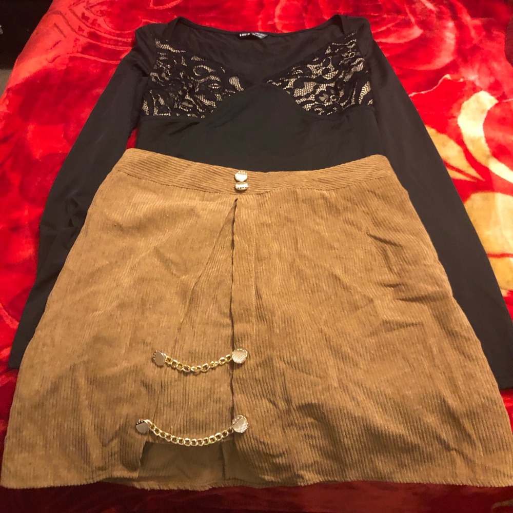 Fall bundle! Brand new never used top/skirt